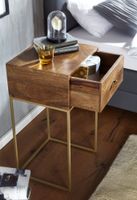 Nachttisch Massivholz Schublade Nachtkonsole Boxspringbett Nachtkommode Stauraum – Ansicht 4