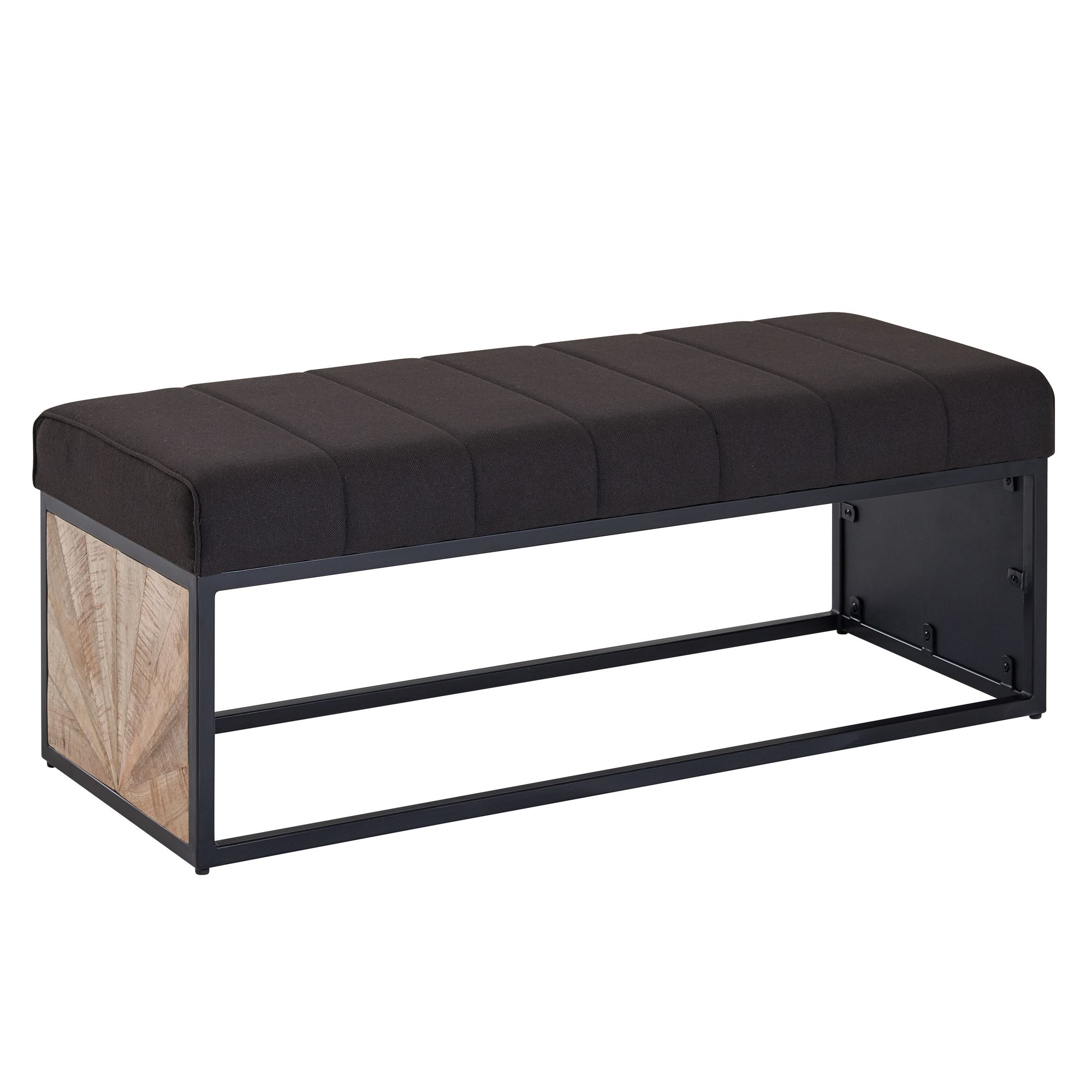 Sitzbank FineBuy Polsterbank Schwarz 105 cm Bettbank Schlafzimmer Flurbank Stoff – Ansicht 6