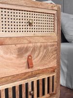 Nachttisch FineBuy Nachtkommode Boxspringbett Massivholz 60 cm Wiener Geflecht – Ansicht 4
