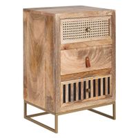 Nachttisch FineBuy Nachtkommode Boxspringbett Massivholz 60 cm Wiener Geflecht – Ansicht 6