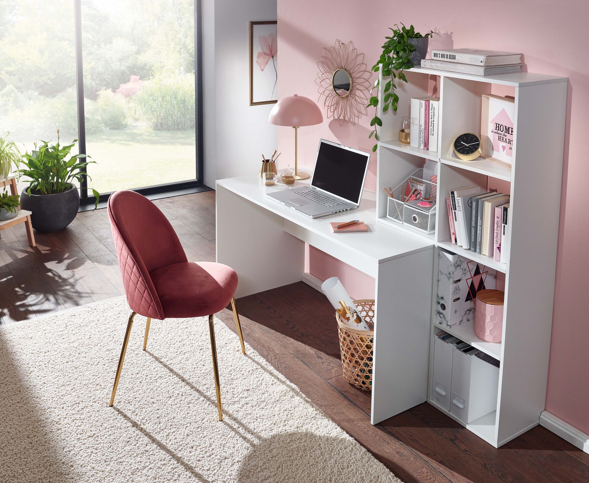Schreibtisch FineBuy Bürotisch mit Regal 170 cm Weiß Computertisch Tisch Modern – Ansicht 4