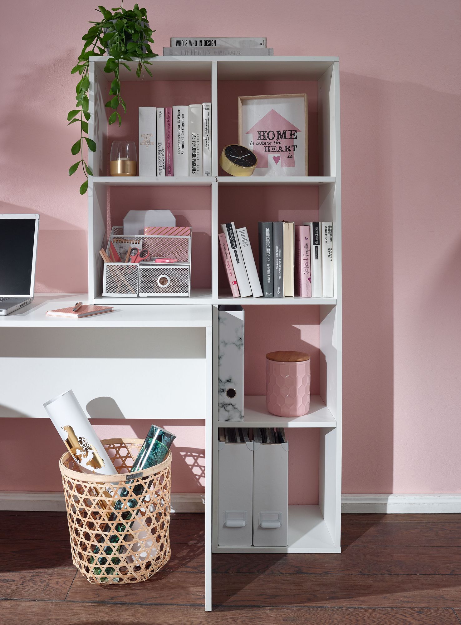 Schreibtisch FineBuy Bürotisch mit Regal 170 cm Weiß Computertisch Tisch Modern – Ansicht 6