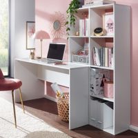 Schreibtisch FineBuy Bürotisch mit Regal 170 cm Weiß Computertisch Tisch Modern – Ansicht 1