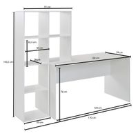Schreibtisch FineBuy Bürotisch mit Regal 170 cm Weiß Computertisch Tisch Modern – Ansicht 3