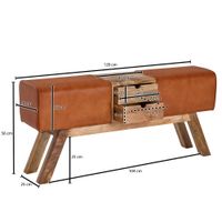 Sitzbank FineBuy Turnbock Echtleder 120 cm Springbock Stauraum Turnhocker Bank – Ansicht 3