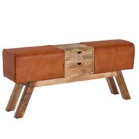 Sitzbank FineBuy Turnbock Echtleder 120 cm Springbock Stauraum Turnhocker Bank – Ansicht 7