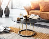 Couchtisch FineBuy Sofatisch Rund 80 cm Schwarz Metall Wohnzimmertisch Tisch – Ansicht 2