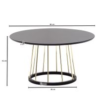 Couchtisch FineBuy Sofatisch Rund 80 cm Schwarz Metall Wohnzimmertisch Tisch – Ansicht 3