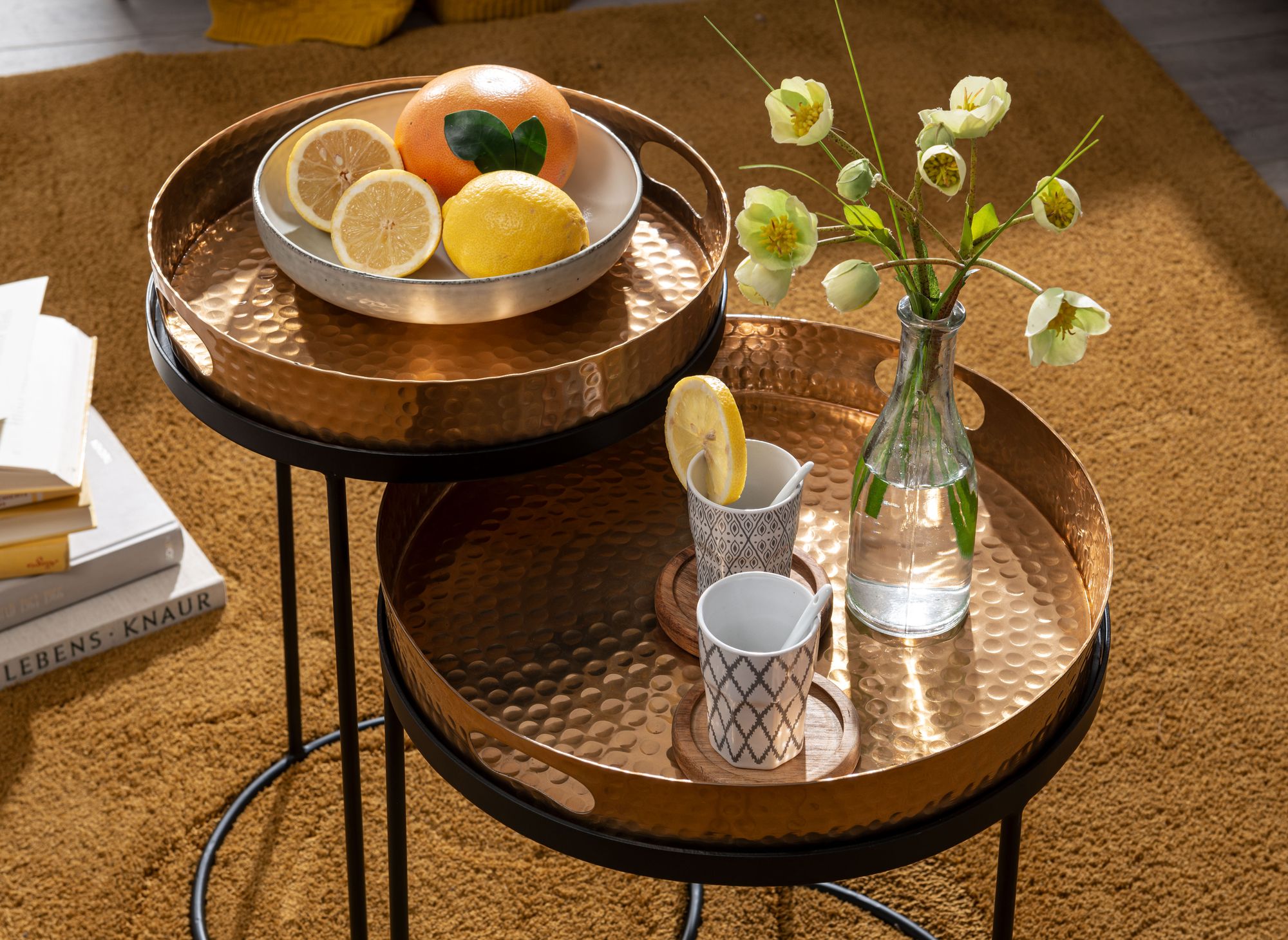 Beistelltisch FineBuy Sofatisch Set Metall Tabletttisch Couchtisch Tisch Rund – Ansicht 4
