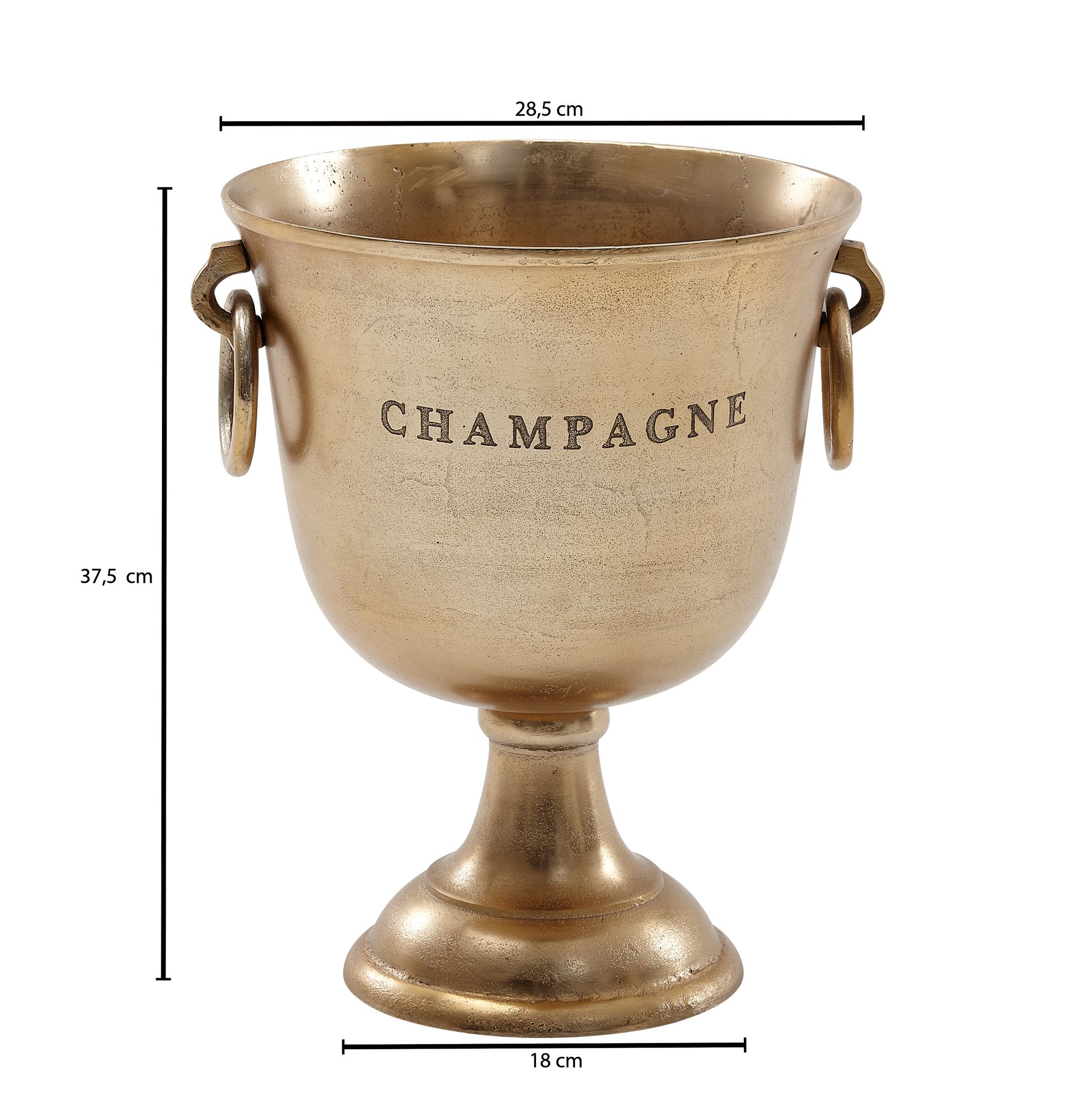 Champagnerkühler FineBuy Flaschenkühler 28,5x37,5x28,5 cm Sektkühler Groß Massiv – Ansicht 3