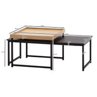 Couchtisch FineBuy Sofatisch 2er Set Holz Metall Satztisch Tisch Modern Design – Ansicht 3
