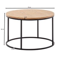 Couchtisch rund 70cm Skandinavisches Eiche Design Wohnzimmertisch Beistelltisch – Ansicht 3