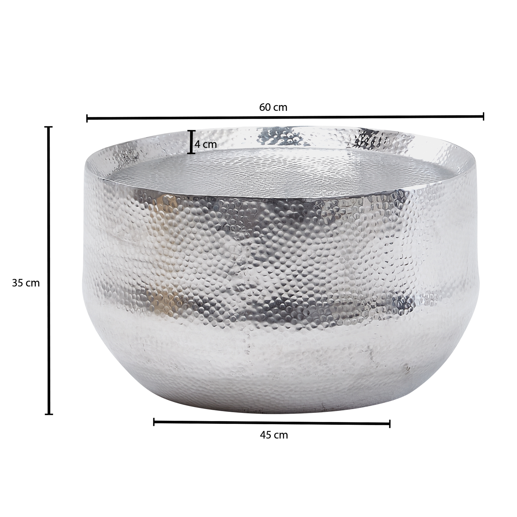 Couchtisch FineBuy Sofatisch Metall 60x60x35 cm Wohnzimmertisch Rund Tisch Klein – Ansicht 3