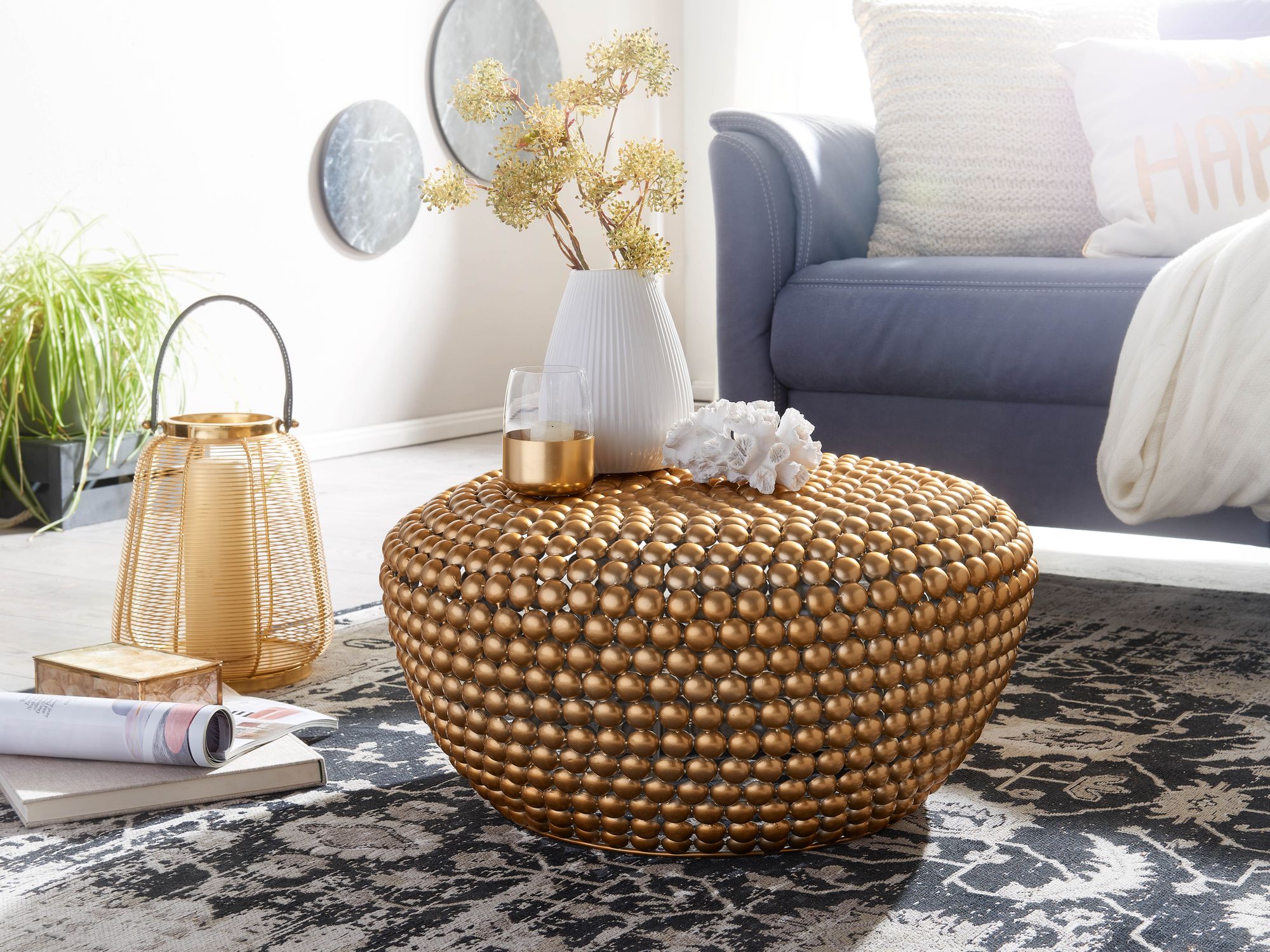 FineBuy Design Couchtisch rund 60 cm Metall - Handgefertigter runder Wohnzimmertisch aus Aluminium - Alu Loungetisch - Dekotisch | Farbe: Gold FineBuy Design Couchtisch rund 60 cm Metall - Handgefertigter runder Wohnzimmertisch aus Aluminium - Alu Loungetisch - Dekotisch | Farbe: Gold