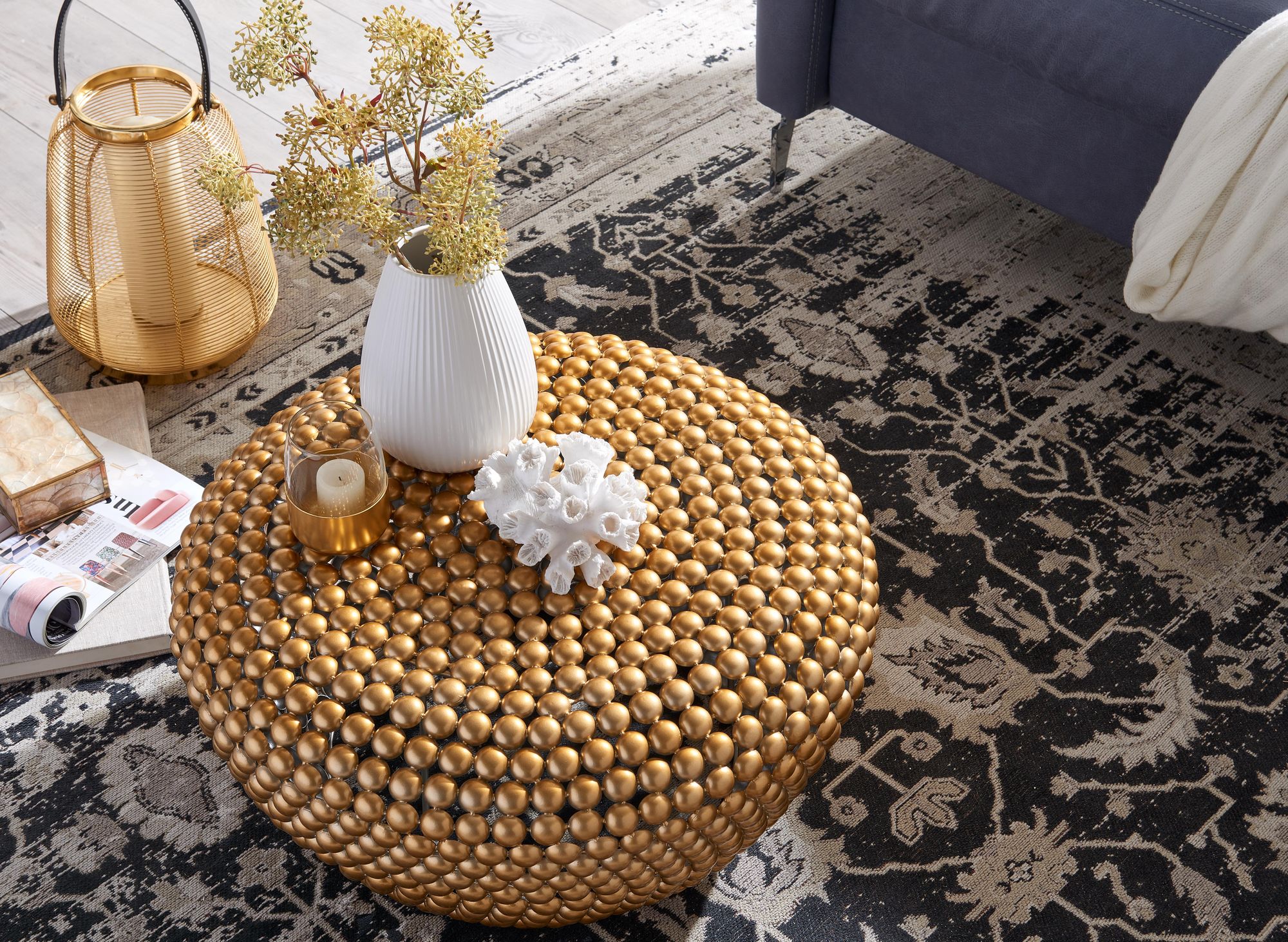 FineBuy Design Couchtisch rund 60 cm Metall - Handgefertigter runder Wohnzimmertisch aus Aluminium - Alu Loungetisch - Dekotisch | Farbe: Gold FineBuy Design Couchtisch rund 60 cm Metall - Handgefertigter runder Wohnzimmertisch aus Aluminium - Alu Loungetisch - Dekotisch | Farbe: Gold