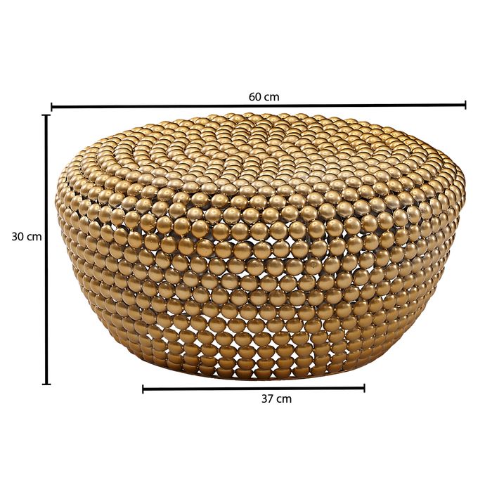 Couchtisch FineBuy Wohnzimmertisch Metall 60x60x30cm Sofatisch Rund Tisch Klein – Maßzeichnung