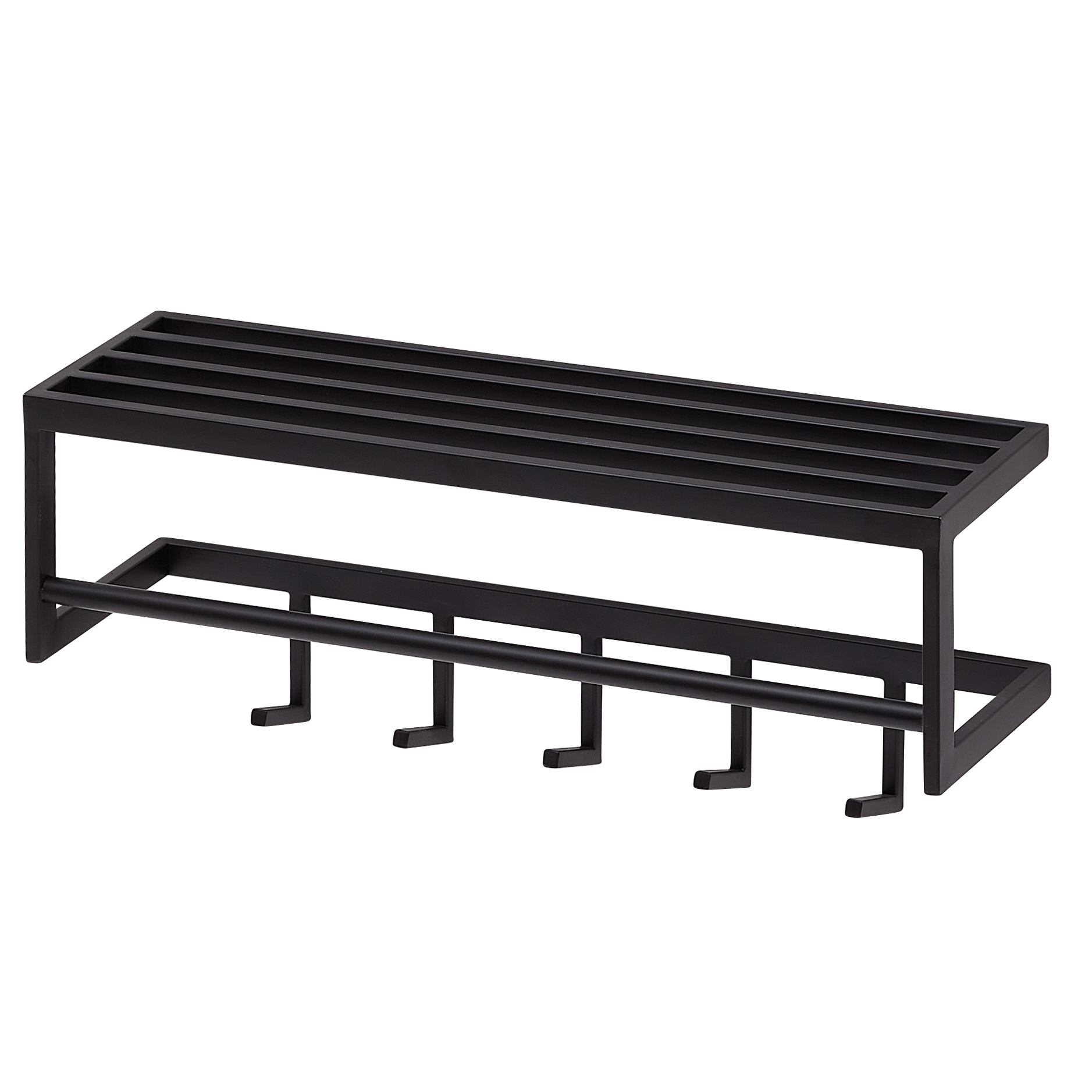 Wandgarderobe FineBuy Garderobe Metall 70 cm Schwarz Flur Hakenleiste mit Ablage – Ansicht 6