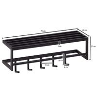 Wandgarderobe FineBuy Garderobe Metall 70 cm Schwarz Flur Hakenleiste mit Ablage – Ansicht 3