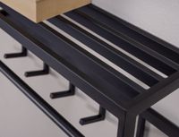 Wandgarderobe FineBuy Garderobe Metall 70 cm Schwarz Flur Hakenleiste mit Ablage – Ansicht 5
