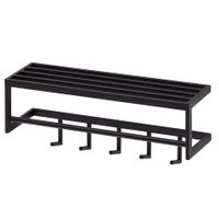 Wandgarderobe FineBuy Garderobe Metall 70 cm Schwarz Flur Hakenleiste mit Ablage – Ansicht 6