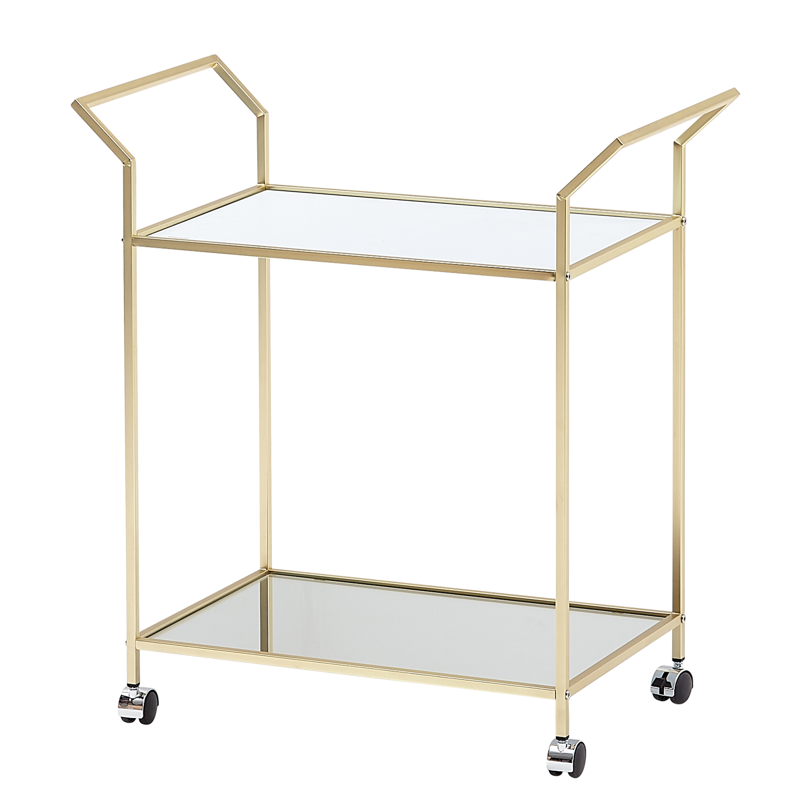 Servierwagen FineBuy Teewagen Gold Beistelltisch Rollen Speisewagen Glas Metall – Ansicht 6