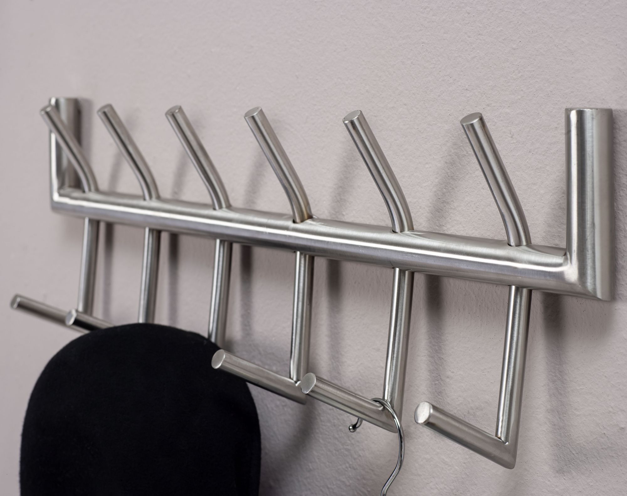 Wandgarderobe FineBuy Garderobe Metall 60 cm Silber Flur Hakenleiste Paneel – Ansicht 4