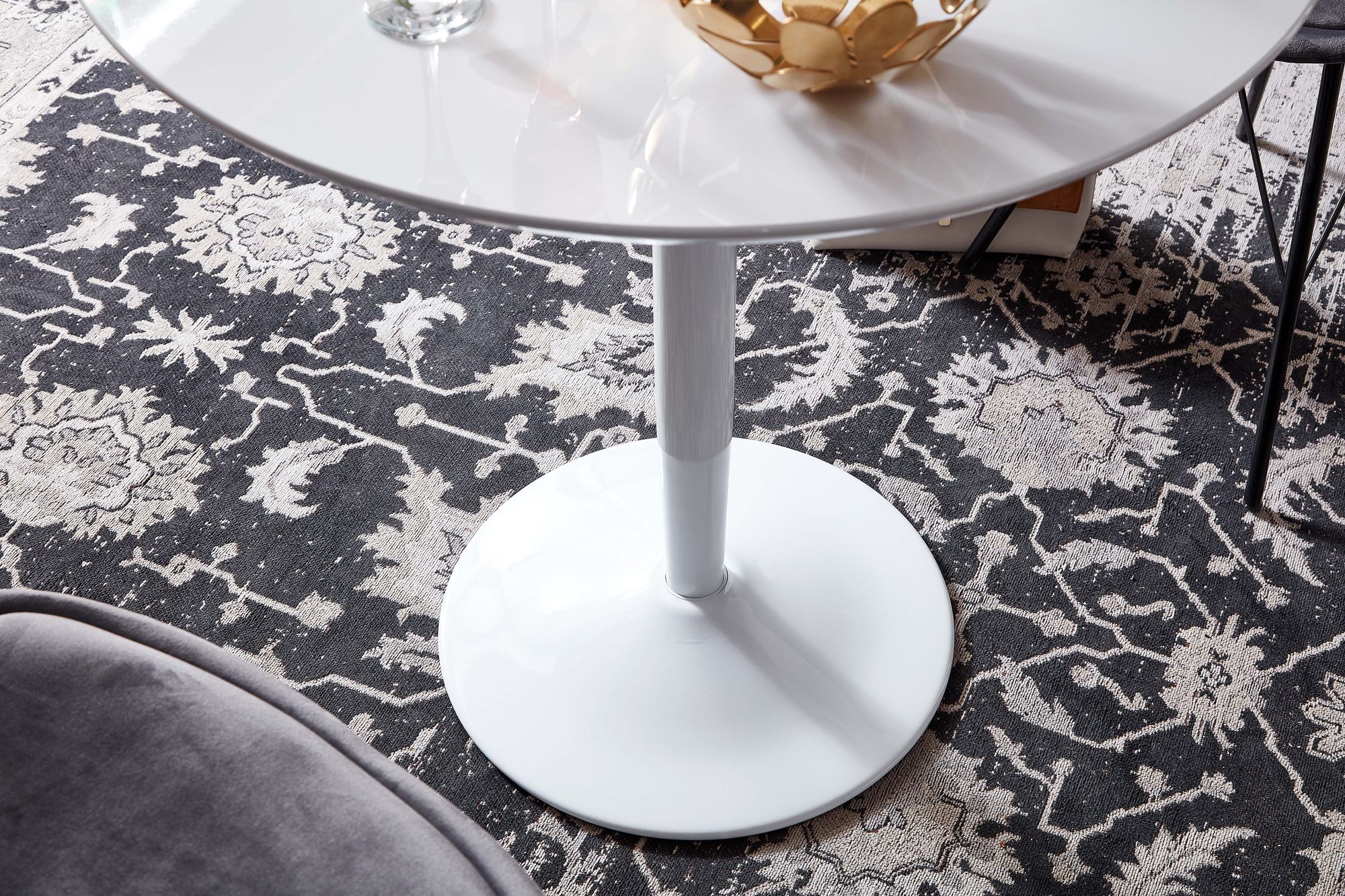 Esstisch FineBuy Esszimmertisch Rund 75x75x74cm Weiß Hochglanz Küchentisch Tisch – Ansicht 5
