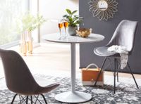 Esstisch FineBuy Esszimmertisch Rund 75x75x74cm Weiß Hochglanz Küchentisch Tisch – Ansicht 2