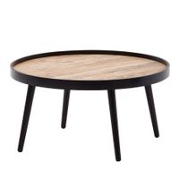 Couchtisch Rund 76cm Skandinavisches Design Eiche Wohnzimmertisch 4 Holz Beine – Ansicht 6