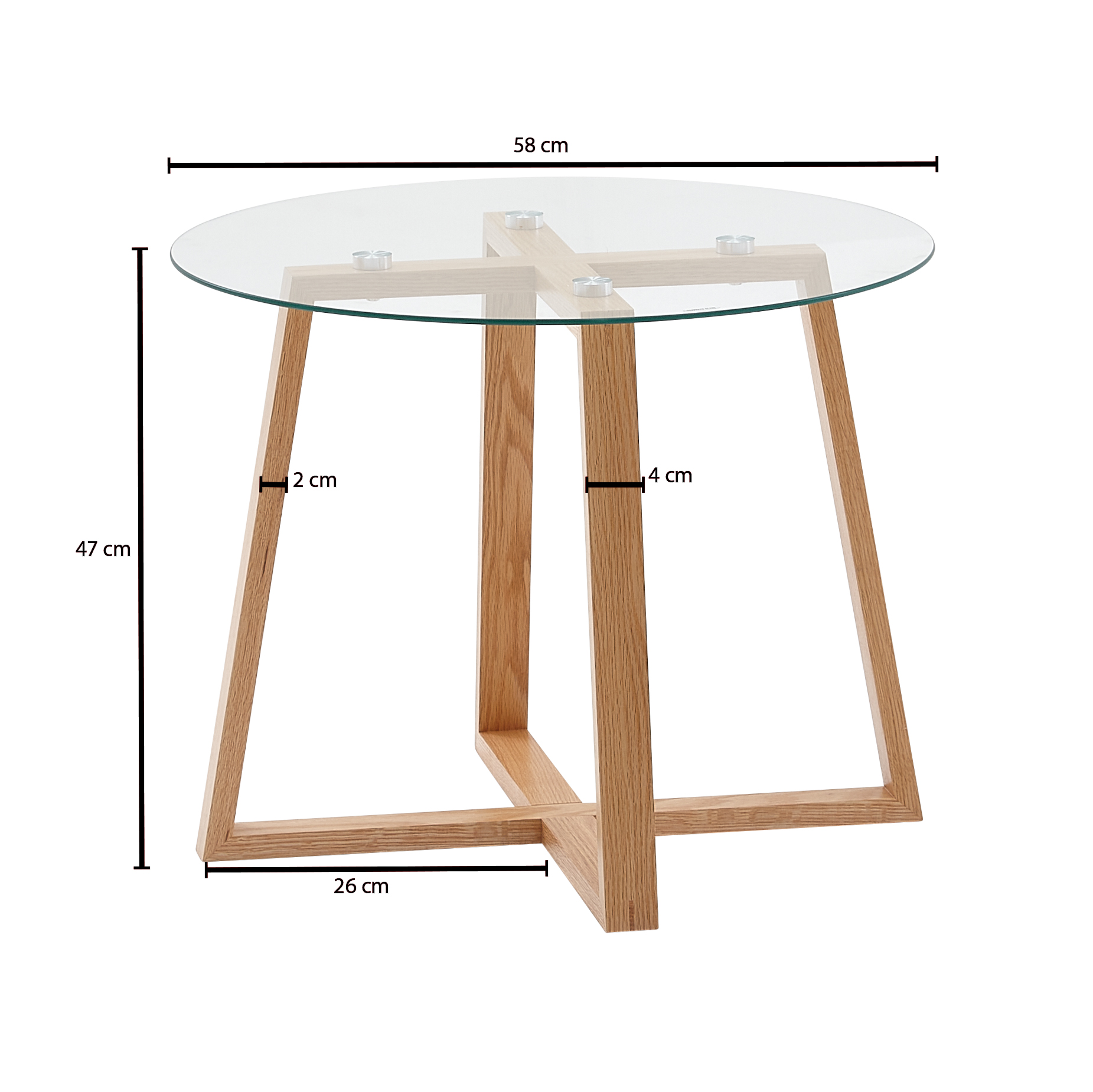 Couchtisch FineBuy Wohnzimmertisch Holz Glas Sofatisch Tisch Wohnzimmer Rund – Ansicht 3