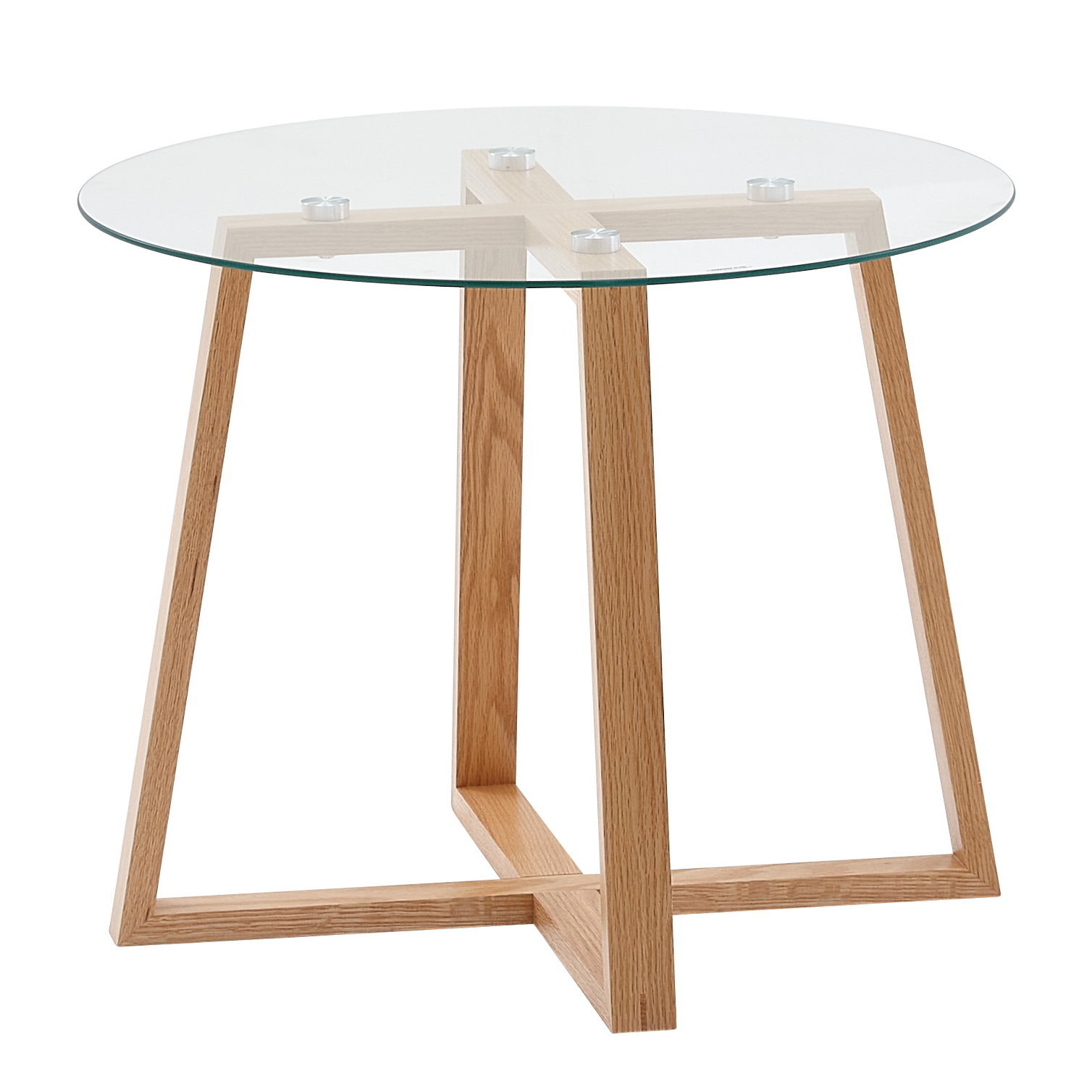 Couchtisch FineBuy Wohnzimmertisch Holz Glas Sofatisch Tisch Wohnzimmer Rund – Ansicht 6