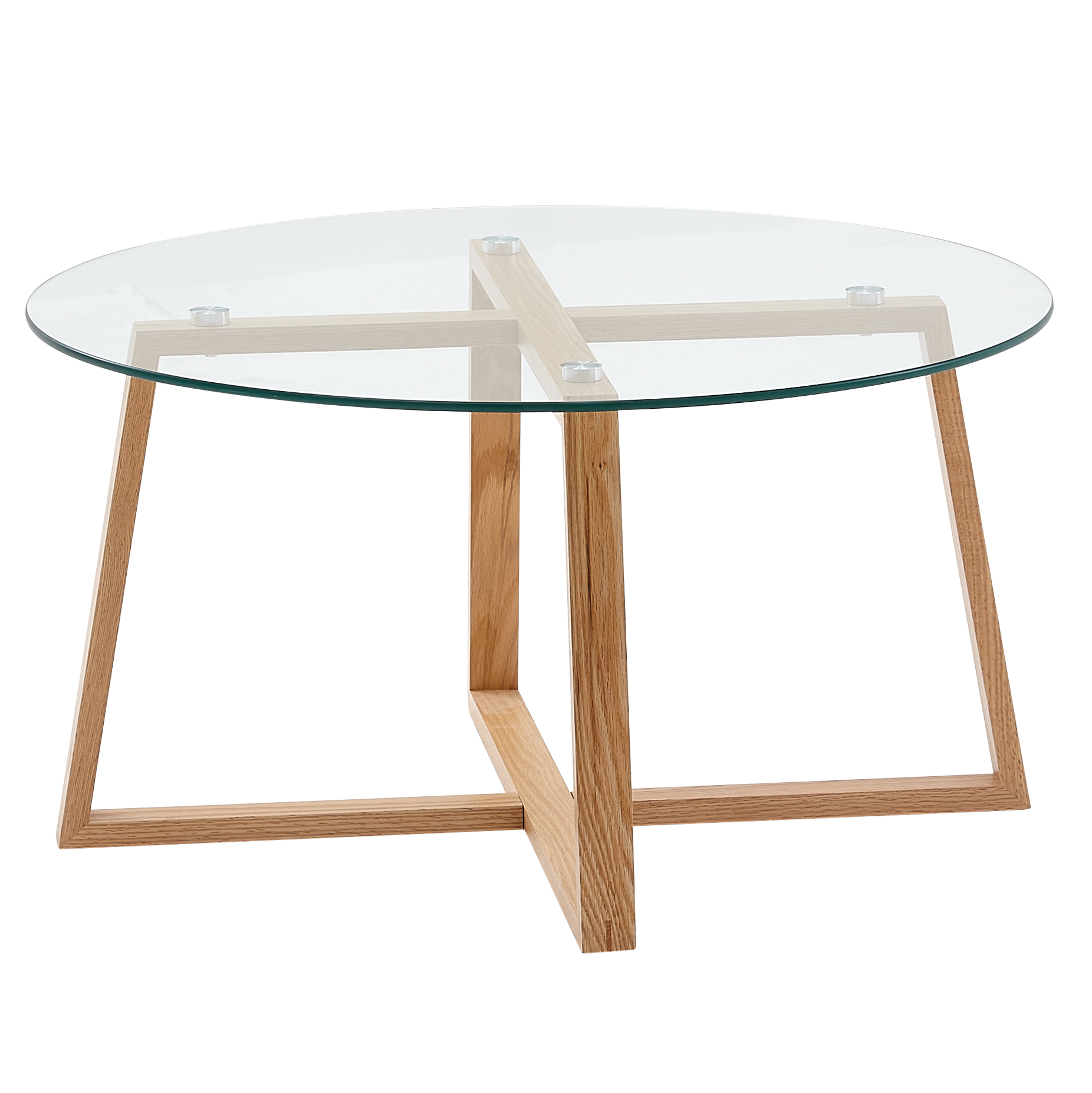 Couchtisch FineBuy Wohnzimmertisch Holz Glas Sofatisch Tisch Wohnzimmer Rund – Ansicht 6