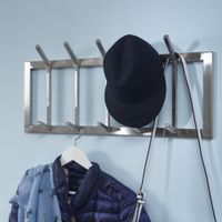Wandgarderobe FineBuy Garderobe Metall 65 cm Silber Flur Hakenleiste Paneel – Ansicht 1
