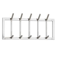 Wandgarderobe FineBuy Garderobe Metall 65 cm Silber Flur Hakenleiste Paneel – Ansicht 6