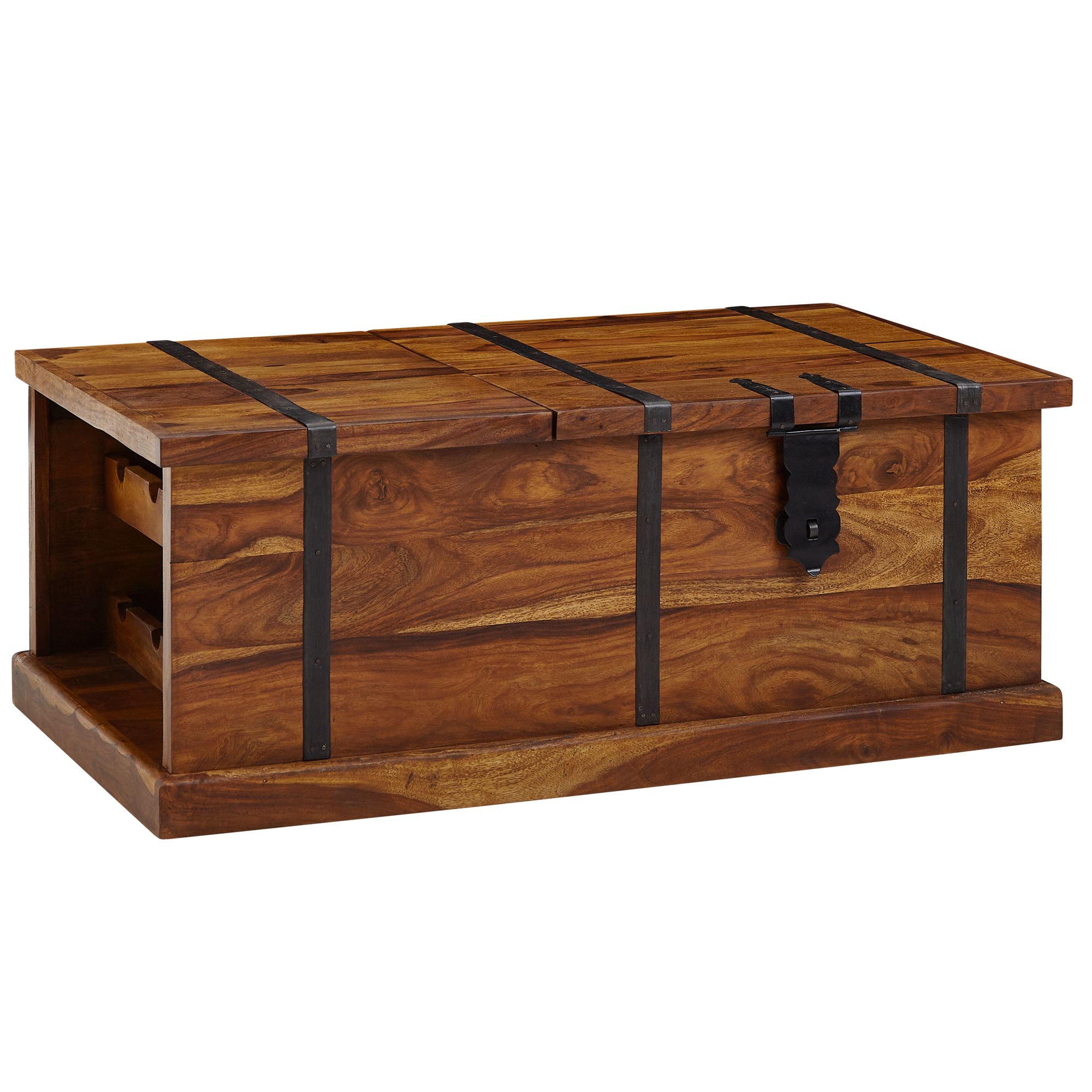 FineBuy Couchtisch Sheesham Massivholz Truhe mit Stauraum Wohnzimmertisch – Ansicht 7