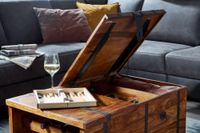 FineBuy Couchtisch Sheesham Massivholz Truhe mit Stauraum Wohnzimmertisch – Ansicht 4