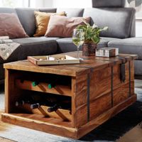 FineBuy Couchtisch Sheesham Massivholz Truhe mit Stauraum Wohnzimmertisch – Ansicht 1