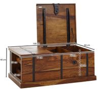 FineBuy Couchtisch Sheesham Massivholz Truhe mit Stauraum Wohnzimmertisch – Ansicht 3