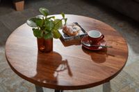 Couchtisch FineBuy Sofatisch Massivholz 60x60x35 cm Wohnzimmertisch Tisch Rund – Ansicht 4