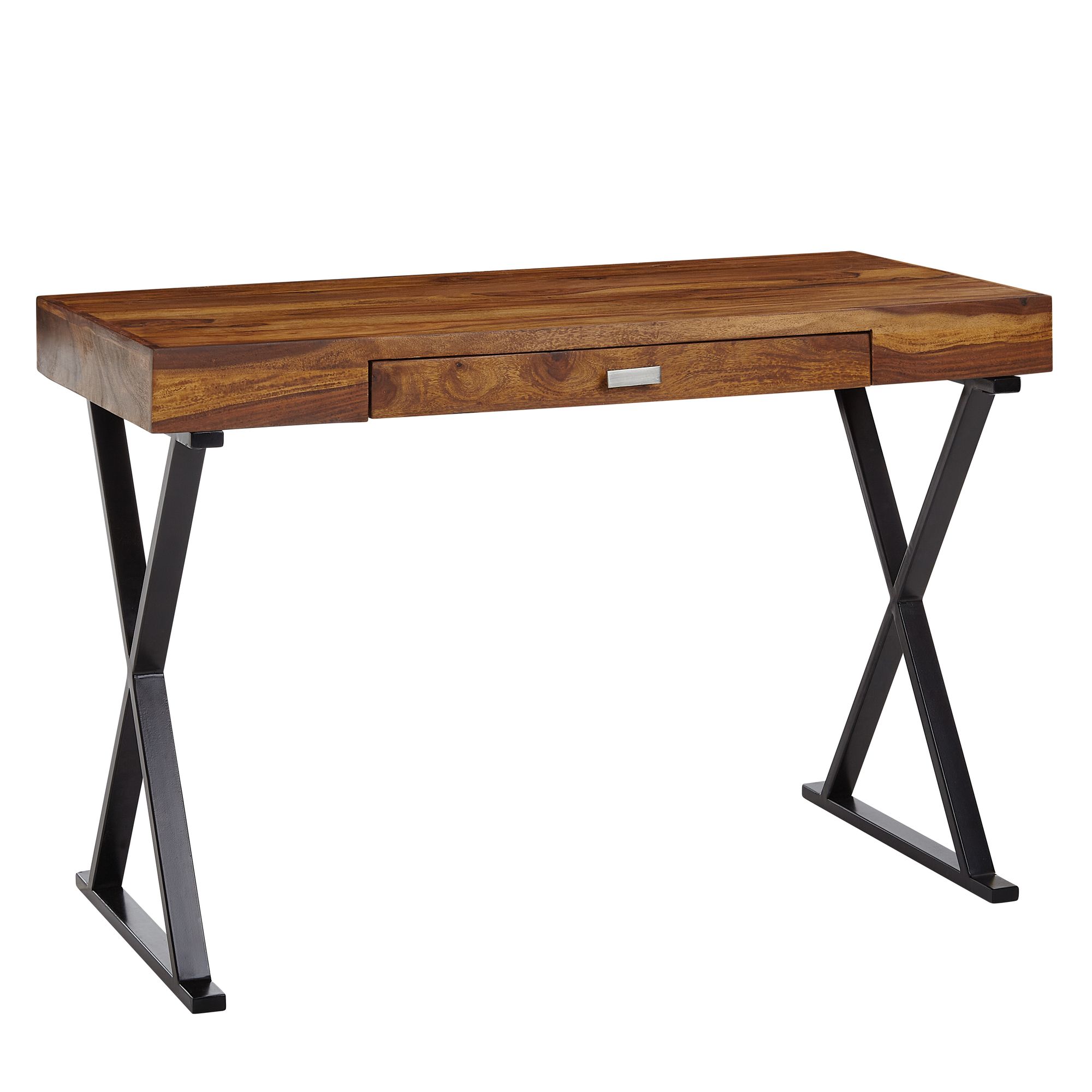 FineBuy Schreibtisch 120x55x78 cm Sheesham Massivholz / Metall, Design Bürotisch mit Schublade, HomeOffice Laptoptisch Computertisch mit Stauraum | Farbe: Schwarz FineBuy Schreibtisch 120x55x78 cm Sheesham Massivholz / Metall, Design Bürotisch mit Schublade, HomeOffice Laptoptisch Computertisch mit Stauraum | Farbe: Schwarz