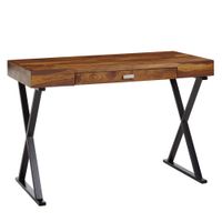 Schreibtisch FineBuy Bürotisch 120x55 cm Massivholz Metall Computertisch Tisch – Ansicht 6