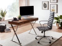 Schreibtisch FineBuy Bürotisch 120x55 cm Massivholz Metall Computertisch Tisch – Ansicht 2