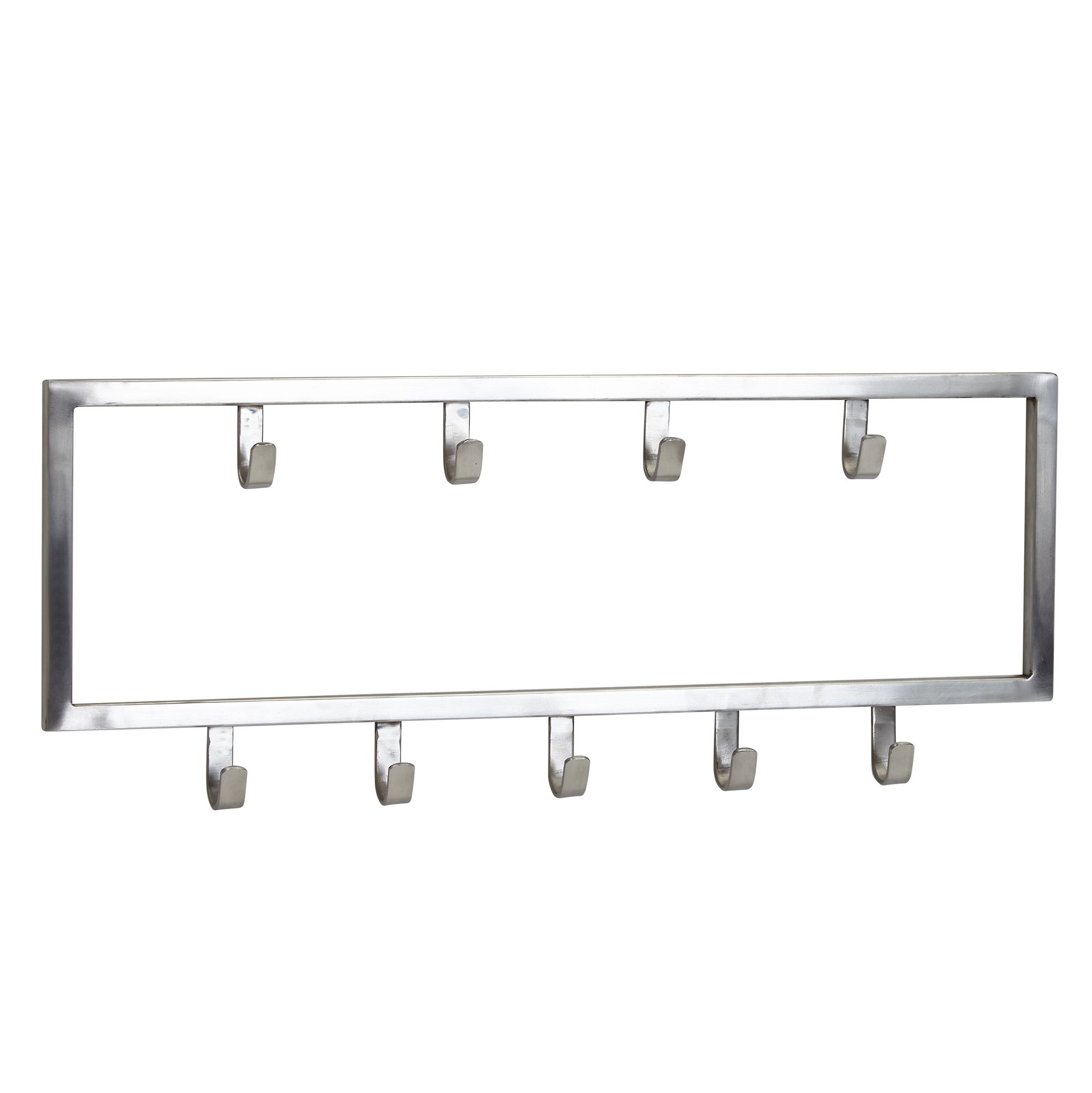 FineBuy Wandgarderobe Metall Silber - Design Garderobenpaneel - Wand Garderobenleiste mit Hakenleiste -  Kleiderhaken