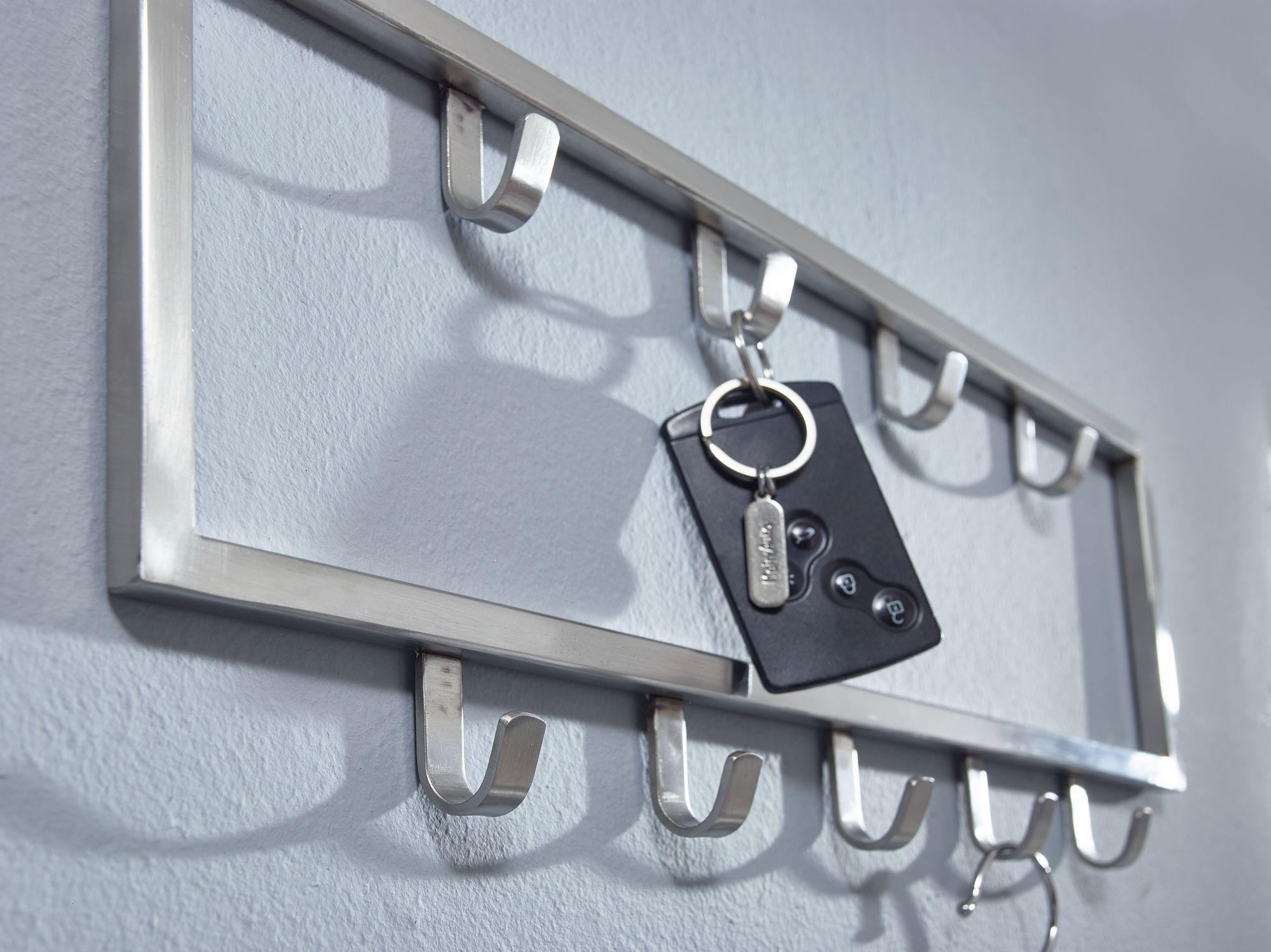 Wandgarderobe FineBuy Garderobe Metall Stahl Silber Flur Hakenleiste Paneel – Ansicht 5