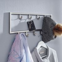 Wandgarderobe FineBuy Garderobe Metall Stahl Silber Flur Hakenleiste Paneel – Ansicht 1