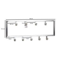 Wandgarderobe FineBuy Garderobe Metall Stahl Silber Flur Hakenleiste Paneel – Ansicht 3