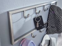 Wandgarderobe FineBuy Garderobe Metall Stahl Silber Flur Hakenleiste Paneel – Ansicht 4
