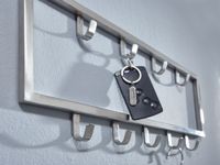 Wandgarderobe FineBuy Garderobe Metall Stahl Silber Flur Hakenleiste Paneel – Ansicht 5