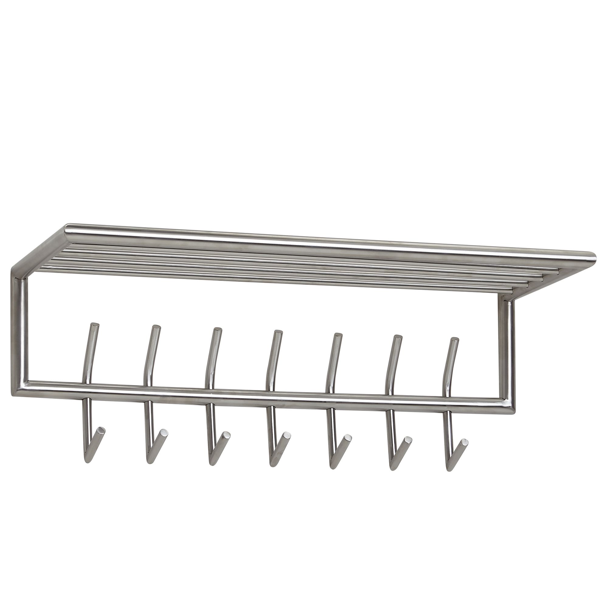 Wandgarderobe FineBuy Garderobe Metall 74,5cm Silber Flur Hakenleiste mit Ablage – Ansicht 6