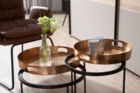 Couchtisch FineBuy Set Metall Tabletttisch Sofatisch Beistelltisch Tisch Rund – Ansicht 5